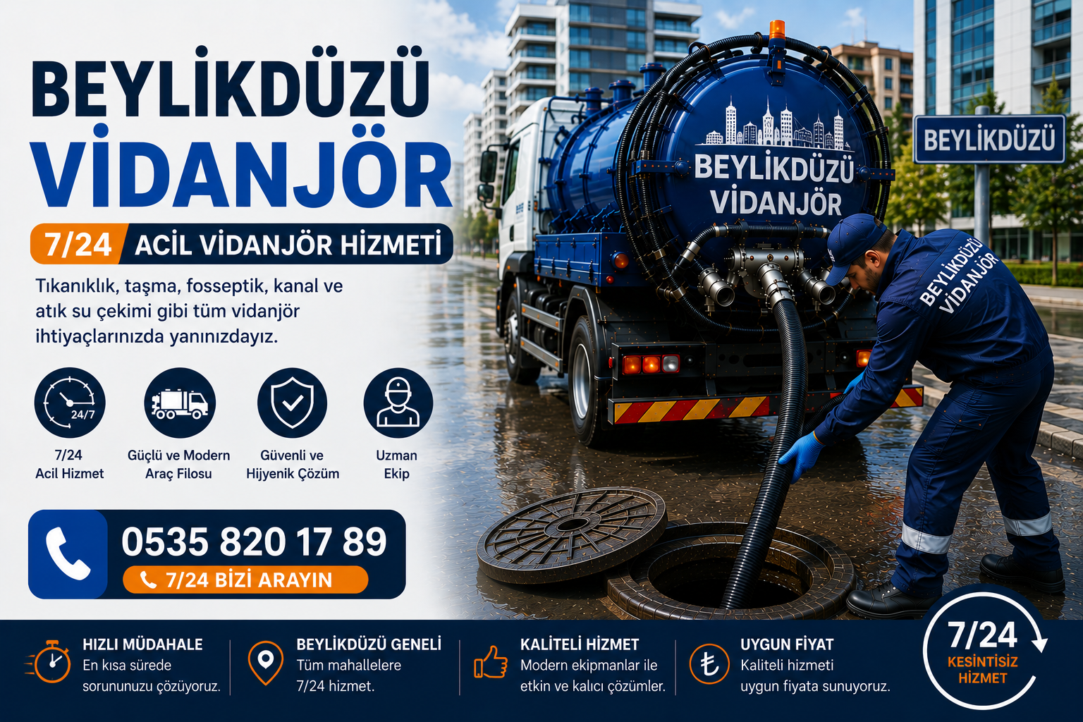 Beylikdüzü Vidanjör | 7/24 Acil Vidanjör Hizmeti