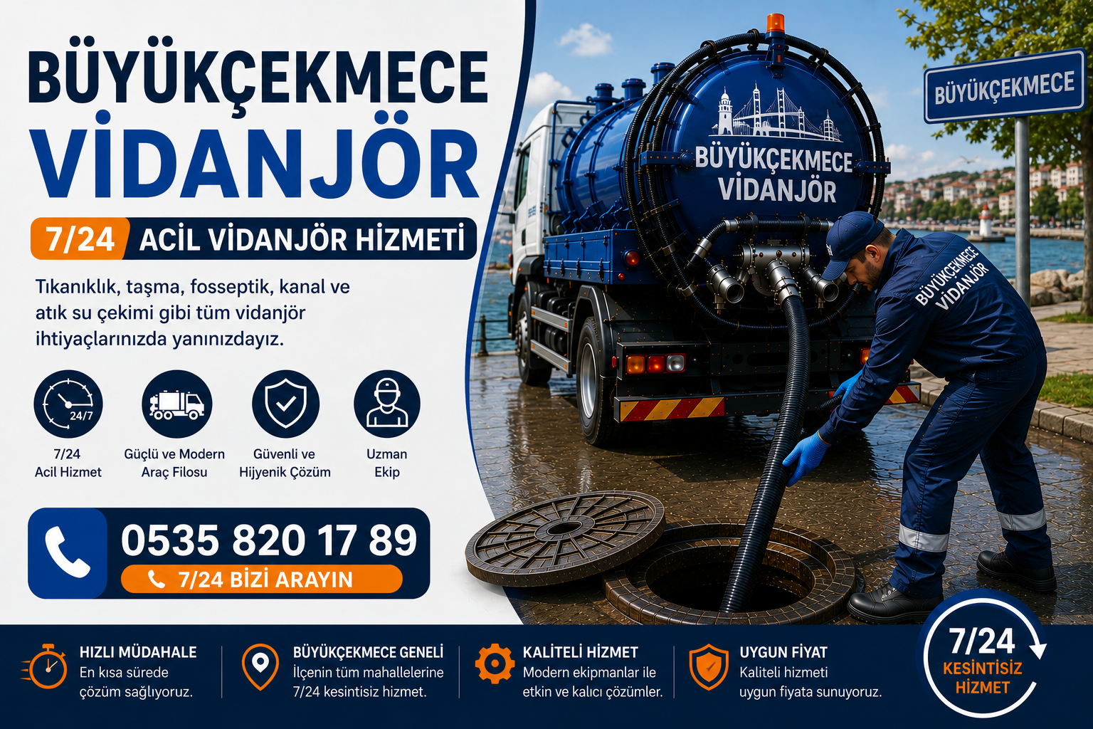 Büyükçekmece Vidanjör | 7/24 Acil Vidanjör Hizmeti