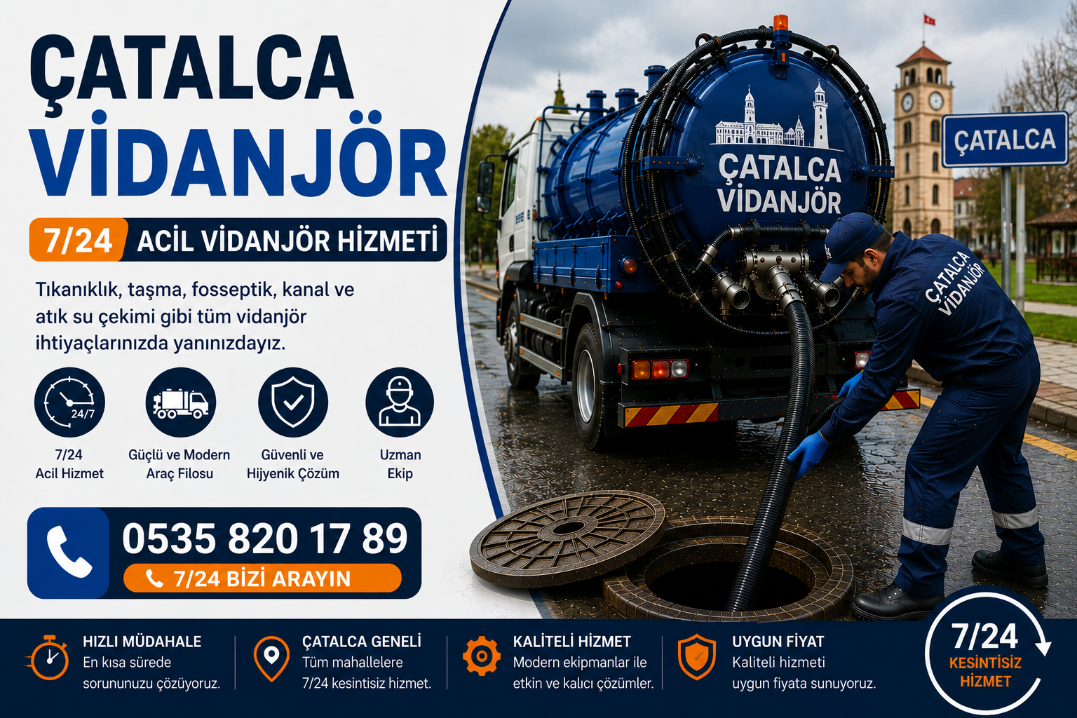 Çatalca Vidanjör | 7/24 Acil Vidanjör Hizmeti