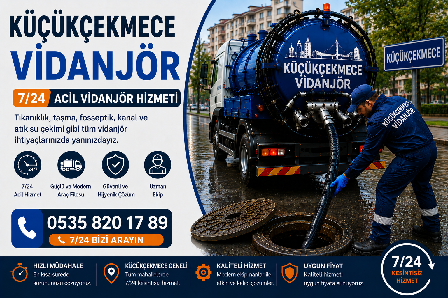 Küçükçekmece Vidanjör | 7/24 Acil Vidanjör Hizmeti