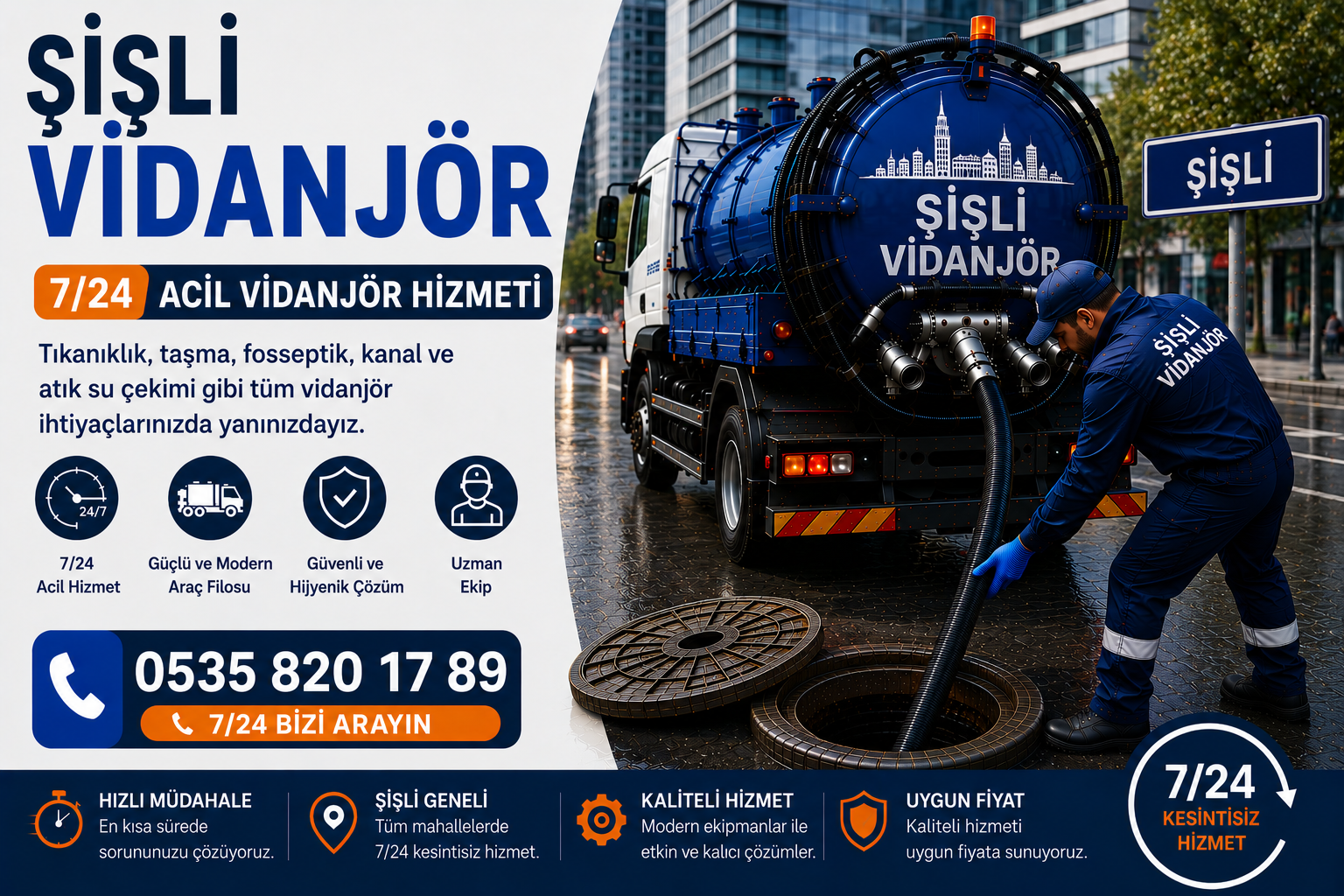 Şişli Vidanjör | 7/24 Acil Vidanjör Hizmeti